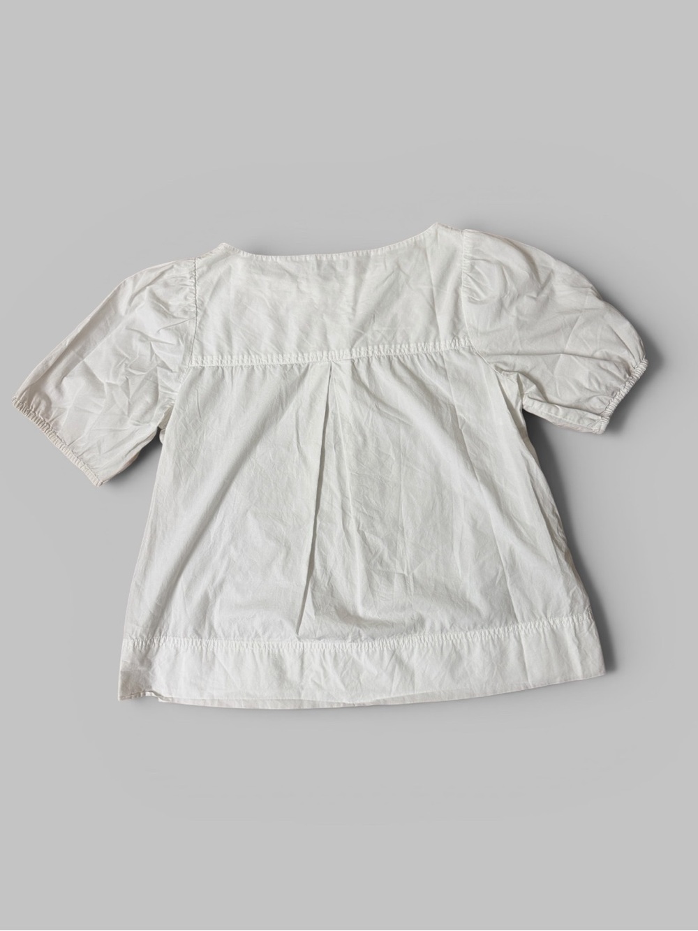 J. Crew 100% Cotton White Puff-Sleeve Top - Picture 3 of 6